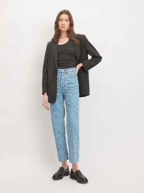 Everlane The Rigid Way High Jeans Organic Cotton In Painterly Pattern Size 27